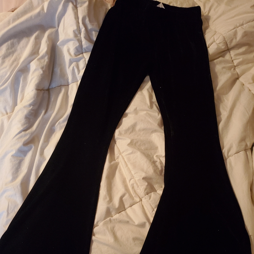 Black Velvet Bell Bottom Pants